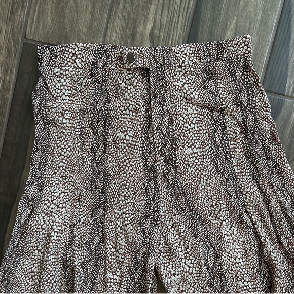 Anthropologie Snake Print Skirted Wide-Leg Pants in Brown Sz 10 - Picture 6 of 10